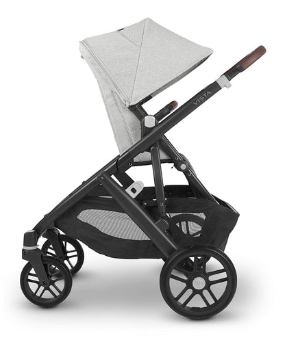 UPPAbaby Vista V2 Single-to-Double Stroller - Anthony (White and Grey Chenille / Carbon / Chestnut Leather)