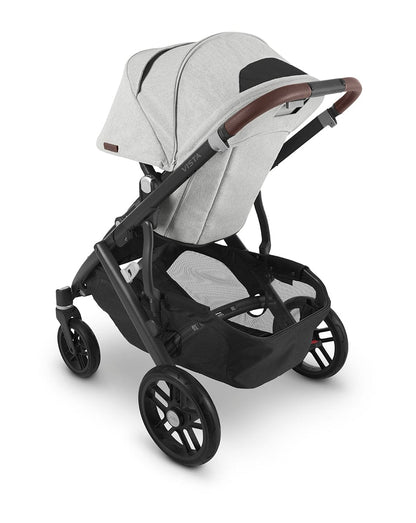 UPPAbaby Vista V2 Single-to-Double Stroller - Anthony (White and Grey Chenille / Carbon / Chestnut Leather)