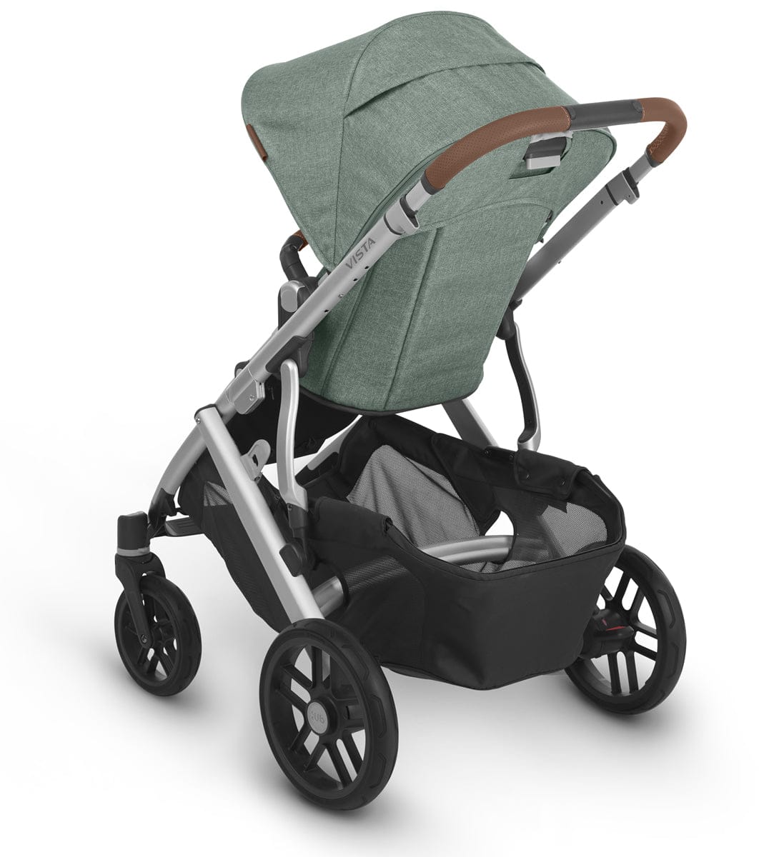 UPPAbaby Vista V2 Single-to-Double Stroller - Emmett (Green Melange/Silver/Saddle Leather)