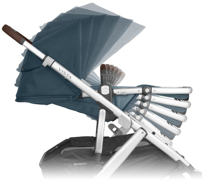 UPPAbaby Vista V2 Single-to-Double Stroller - Finn (Deep Sea/Silver/Chestnut Leather)