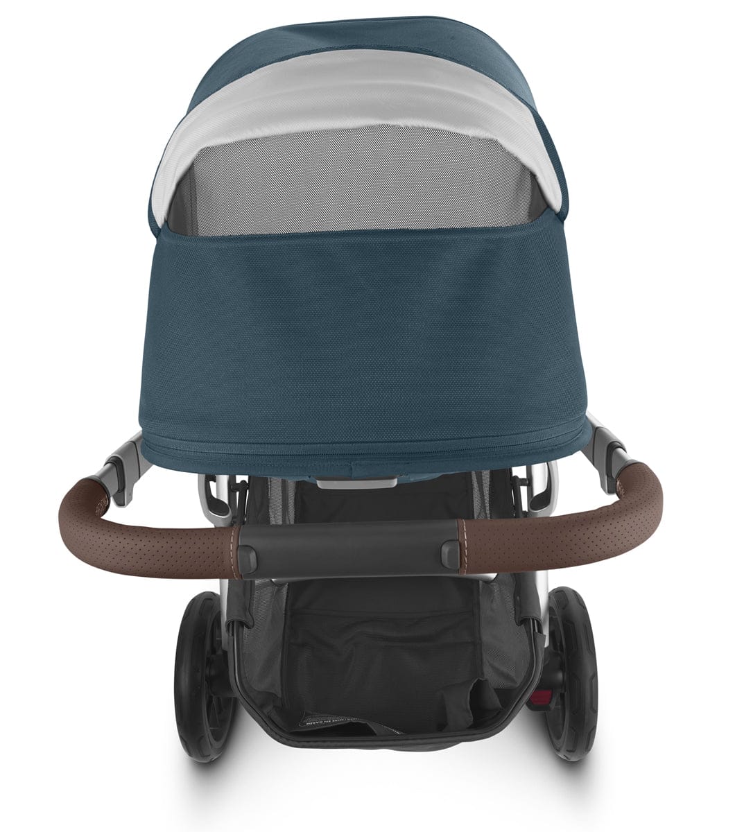 UPPAbaby Vista V2 Single-to-Double Stroller - Finn (Deep Sea/Silver/Chestnut Leather)