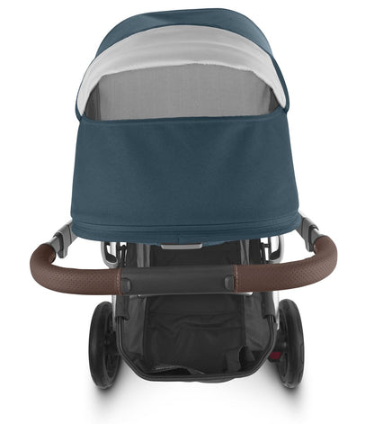 UPPAbaby Vista V2 Single-to-Double Stroller - Finn (Deep Sea/Silver/Chestnut Leather)