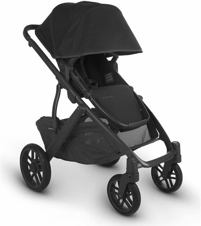 UPPAbaby Vista V2 Single-to-Double Stroller + PiggyBack Ride-Along Bundle - Greyson (Charcoal Melange/Carbon/Saddle Leather) - 0320-VIS-US-GRY-0217