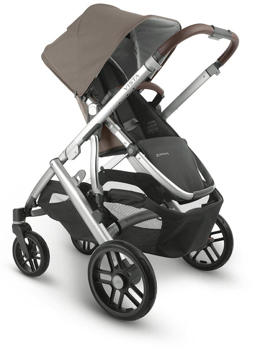 UPPAbaby Vista V2 Single-to-Double Stroller - Theo (Dark Taupe / Silver / Chestnut Leather)