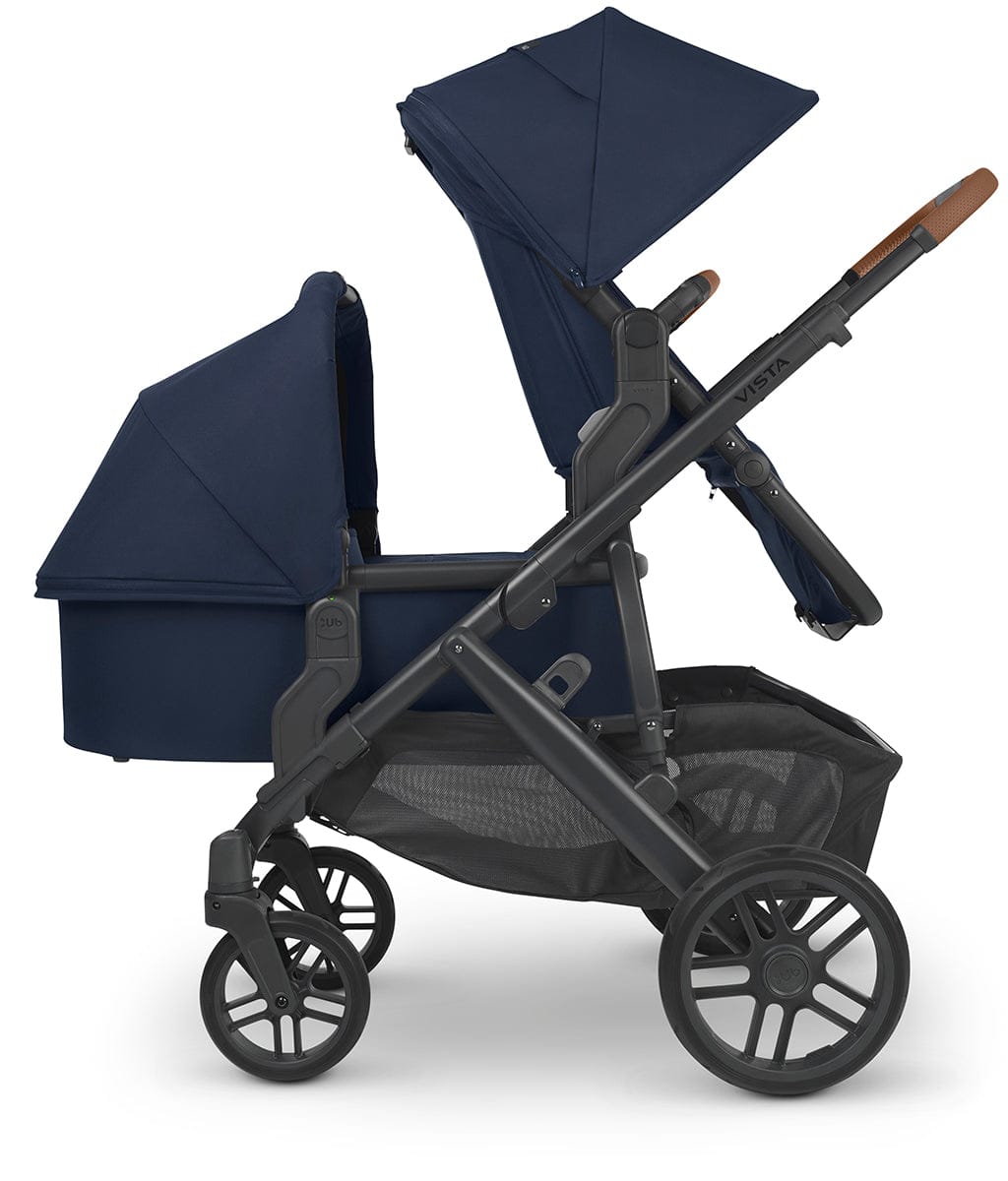 UPPAbaby VISTA V2 Twin Double Stroller Bundle - Noa (Navy/Carbon/Saddle Leather)