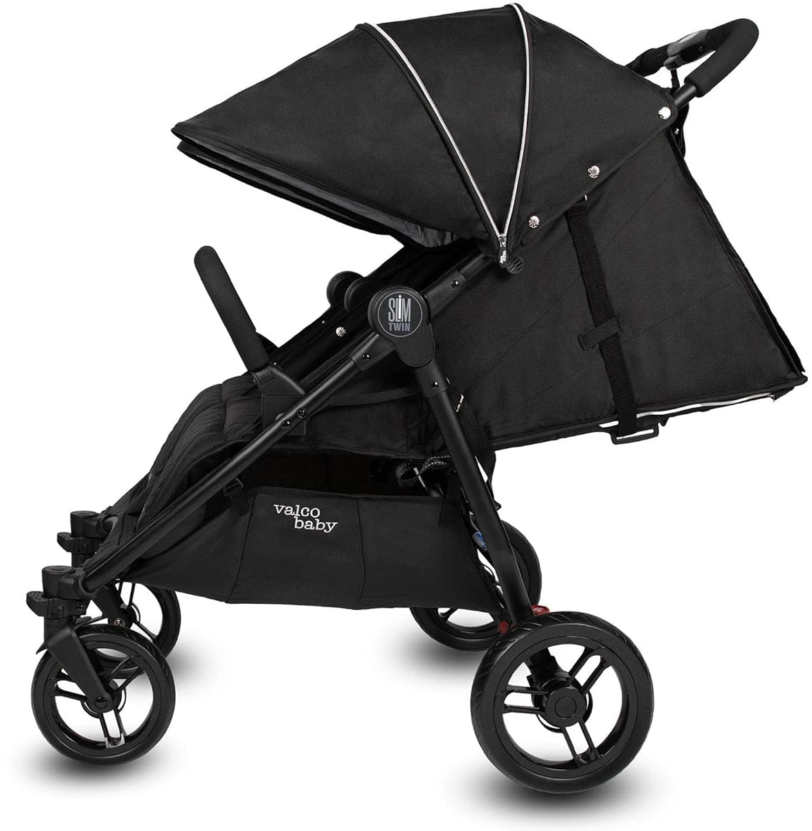 skinny double stroller Valco Baby Slim Twin Double Stroller, Licorice