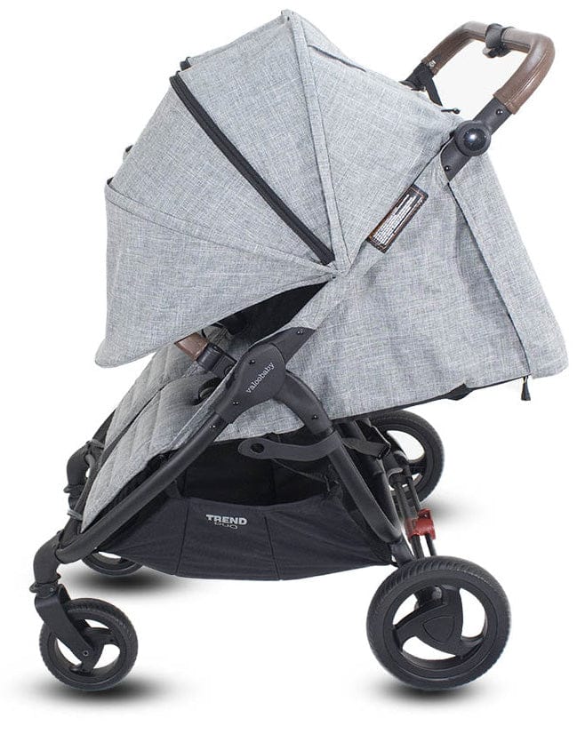 Valco 2025 Trend Duo Side by Side Double Stroller + Bassinet Bundle - Grey Marle / Grey Marle - N9938-N9936