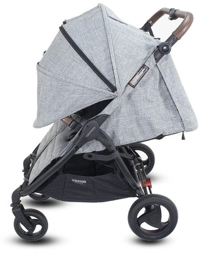 Valco 2025 Trend Duo Side by Side Double Stroller + Bassinet Bundle - Grey Marle / Grey Marle - N9938-N9936