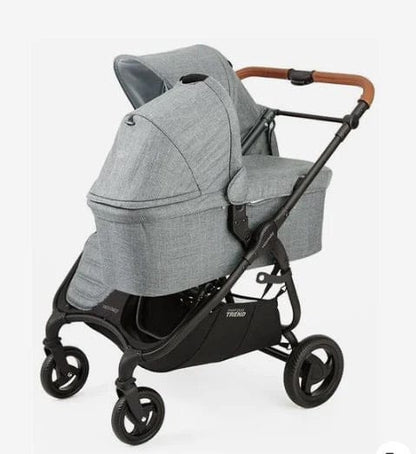Valco 2025 Trend Duo Twin Side by Side Double Stroller + Bassinet Bundle - Grey Marle / Grey Marle - TWIN-N9938-N9936