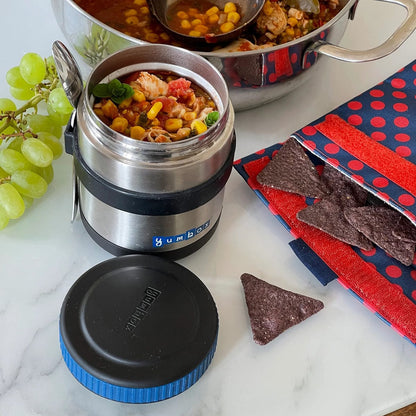 Yumbox Zuppa Stainless Steel Thermal Food Jar & Spoon, 14oz - Twilight Black - TBZ202003S