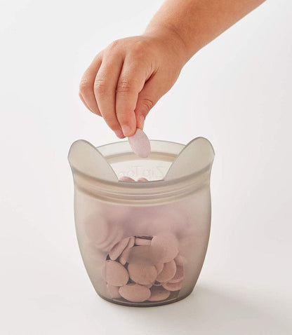 Zip Top Baby Snack Container - Dog - Gray