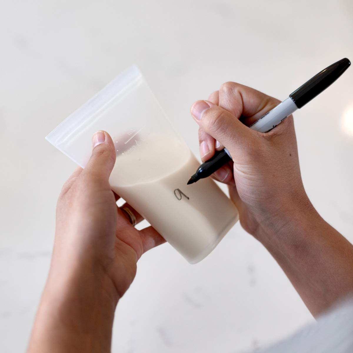 Zip Top Breast Milk Storage Bag 6 Set + Freezer Tray - Frost - ZB-BMSB6-0