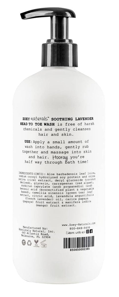 Zoey Naturals Head to Toe Wash - Soothing Lavender - f-zn-00238