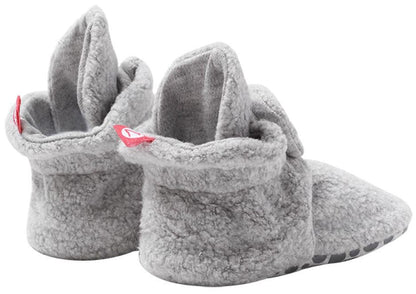 Zutano Cozie Fleece Gripper Baby Bootie - Heather Gray, 18m - PFLG00-GRHE-N5