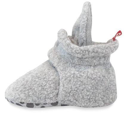Zutano Cozie Fleece Gripper Baby Bootie - Heather Gray, 18m - PFLG00-GRHE-N5