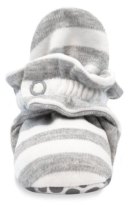 Zutano Organic Cotton Gripper Baby Bootie - Heather Stripe, 3m - P-GWST-3M