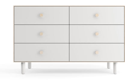 Oeuf 6 Drawer Dresser - Fawn - White/Birch - 1M6D-F-01