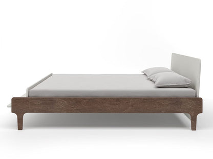 Oeuf River Full Bed - White/Walnut - 1RFB02