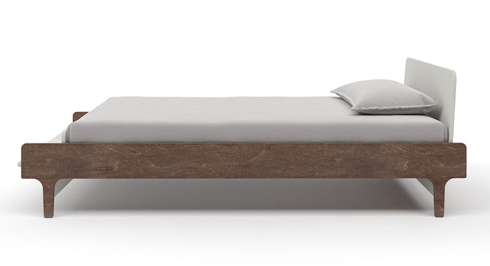 Oeuf River Twin Bed - White/Walnut - 1RTB02