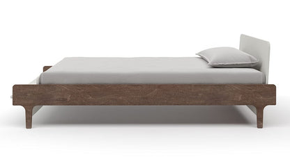 Oeuf River Twin Bed - White/Walnut - 1RTB02