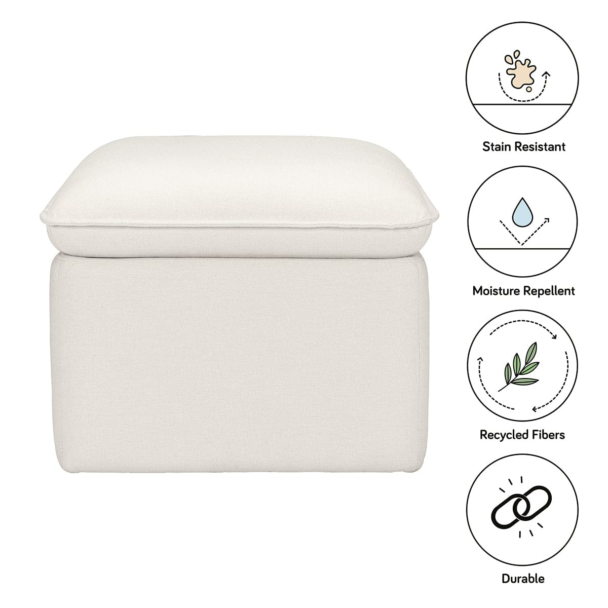 Babyletto Cali Storage Ottoman - Performance Cream Eco-Weave - M20985PCMEW