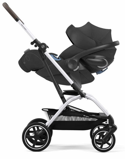 Cybex Eezy S Twist +2 V2 Compact Stroller + Aton G SensorSafe Travel System Bundle - Beach Blue / Moon Black - 522001727-522004777