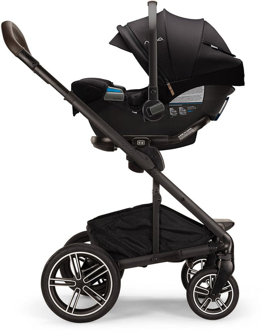 Nuna MIXX Next with Magnetic Buckle + PIPA RX Travel System Bundle - Biscotti / Caviar - ST13453BIS-CF12508600CVR