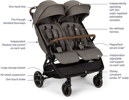 Nuna TRVL dubl + PIPA RX Travel System Bundle - Granite / Granite - ST19800GRN-CF12508600GRN