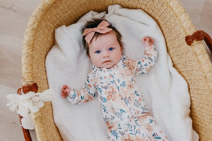 Copper Pearl Zip-up Footie, Autumn (12-18M) - X003QERJ75