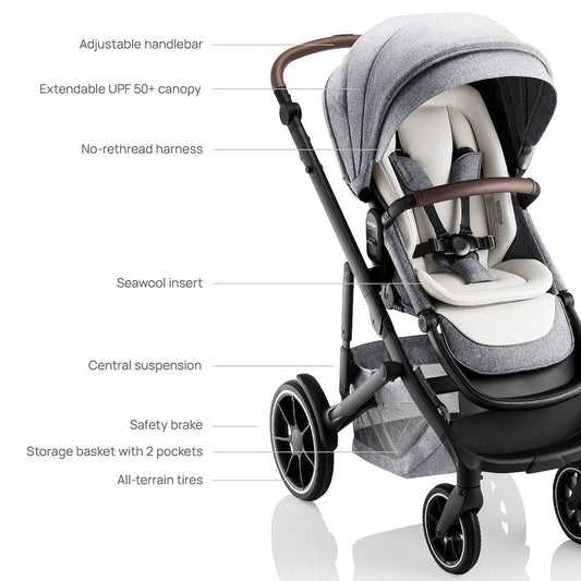Romer Tura Stroller + Sera Bassinet Bundle - Pearl - U020208-S953200