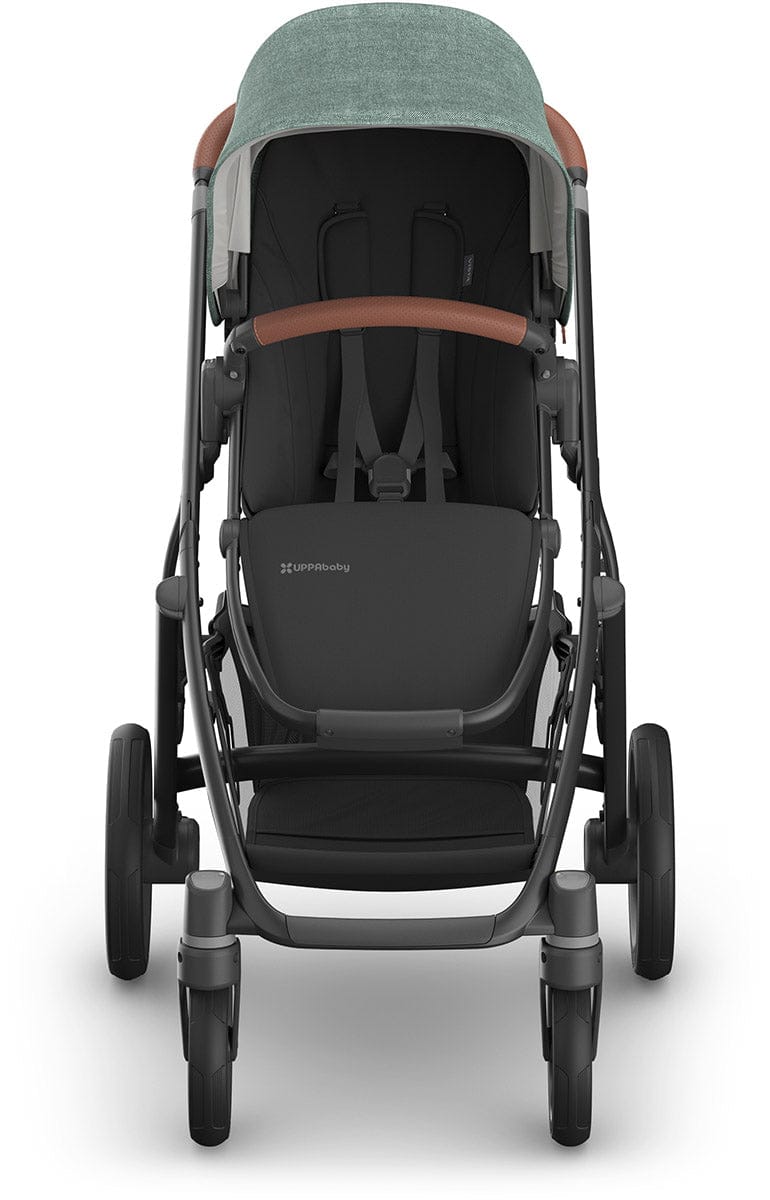 UPPAbaby Vista V3 Single-to-Double Stroller - Gwen (Green Melange / Carbon Frame / Saddle Leather)