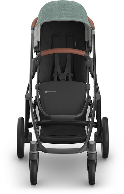 UPPAbaby Vista V3 Single-to-Double Stroller - Gwen (Green Melange / Carbon Frame / Saddle Leather)