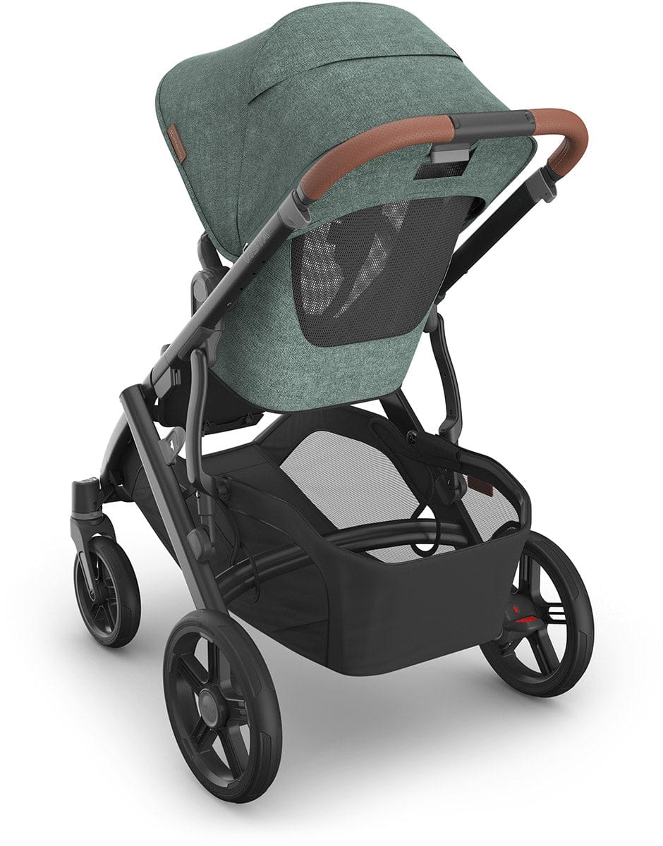 UPPAbaby Vista V3 Single-to-Double Stroller - Gwen (Green Melange / Carbon Frame / Saddle Leather)