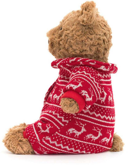 Jellycat Bartholomew Bear Winter Pajamas, 10" - BARM2WPJ