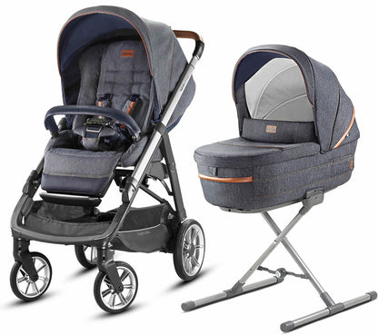 Inglesina Aptica Stroller + Bassinet & Stand - Indigo Denim - AG70K6INDUS-AB70K6INDUS