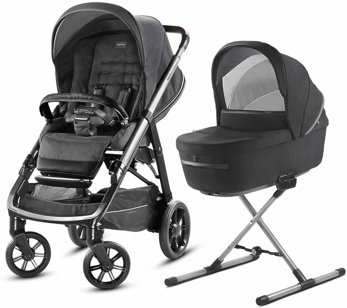 Inglesina Aptica Stroller + Bassinet & Stand - Mystic Black - AG70K0MYBUS-AB70K0MYBUS