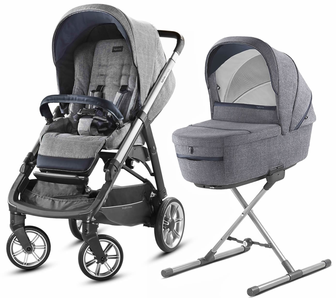 Inglesina Aptica Stroller + Bassinet & Stand - Niagara Blue