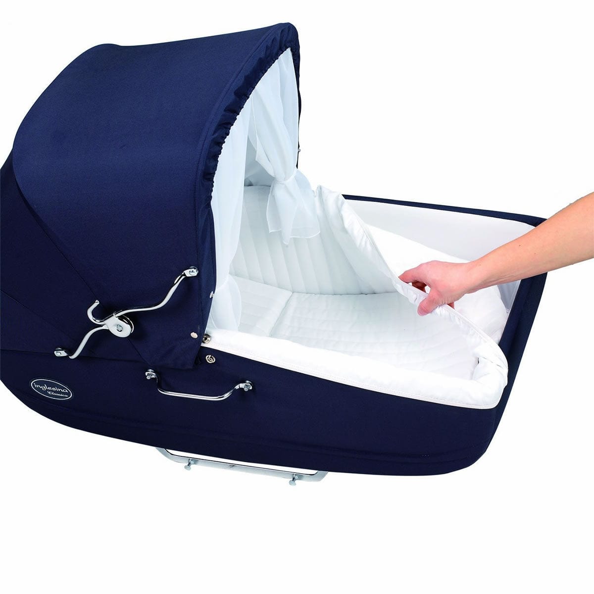 Inglesina Classica Bassinet with Diaper Bag in Navy/White - AB06E0NAPUS