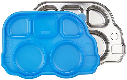 Innobaby Din Din Smart Stainless Divided Platter with Sectional Lid - Blue - DS-DP01