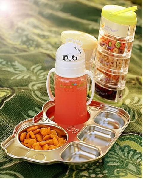 Innobaby Din Din Smart Stainless Divided Platter with Sectional Lid - Blue - DS-DP01