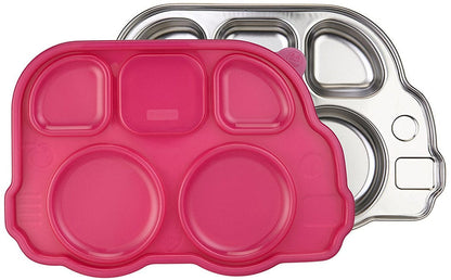 Innobaby Din Din Smart Stainless Divided Platter with Sectional Lid - Pink - DS-DP02