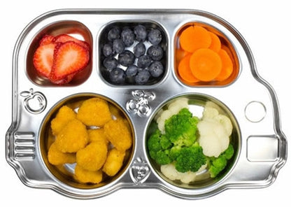 Innobaby Din Din Smart Stainless Divided Platter with Sectional Lid - Pink - DS-DP02