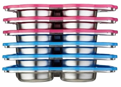 Innobaby Din Din Smart Stainless Divided Platter with Sectional Lid - Pink - DS-DP02