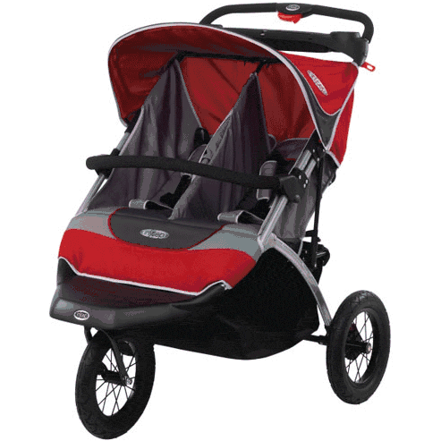 InSTEP Suburban Safari 2008 Double Jogging Stroller Red and Grey - 11-AR825