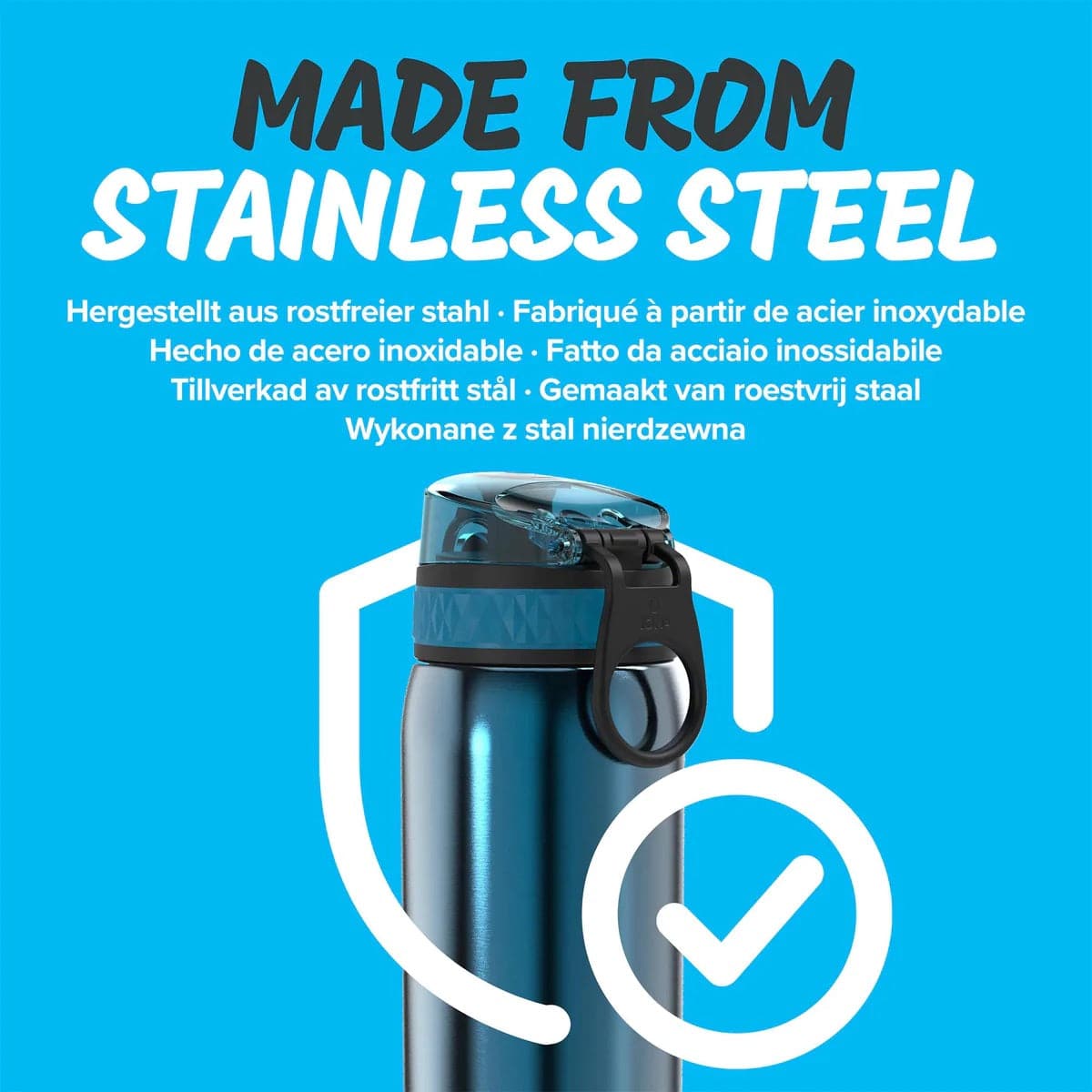Ion8 Leak Proof Kids Stainless Steel Water Bottle, 13oz - Blue - I8SS350MBLU