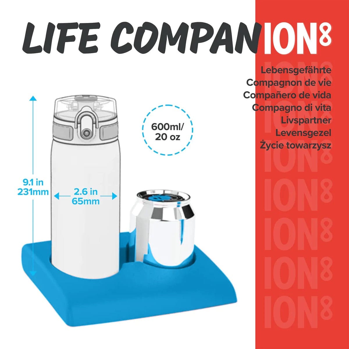 Ion8 Leak Proof Slim Water Bottle, 20oz - Gamer - I8500FPGGAME
