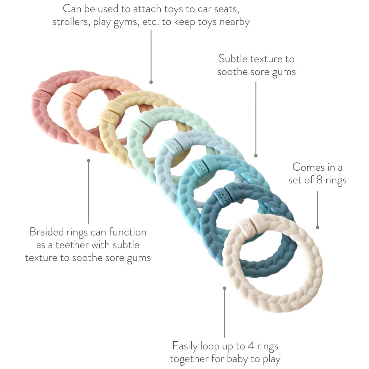 Itzy Ritzy Itzy Rings Linking Ring Set - Rainbow - LNK8450