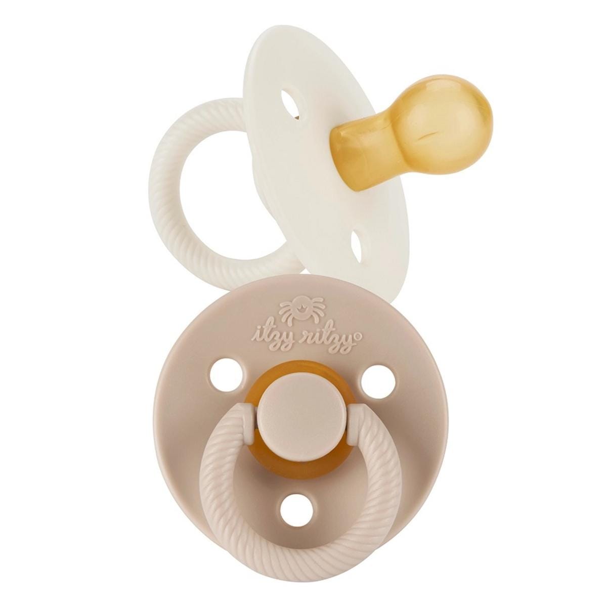 Itzy Ritzy Itzy Soother 2-Pack Natural Rubber Pacifiers - Coconut & Toast (6-18 M) - 704801654