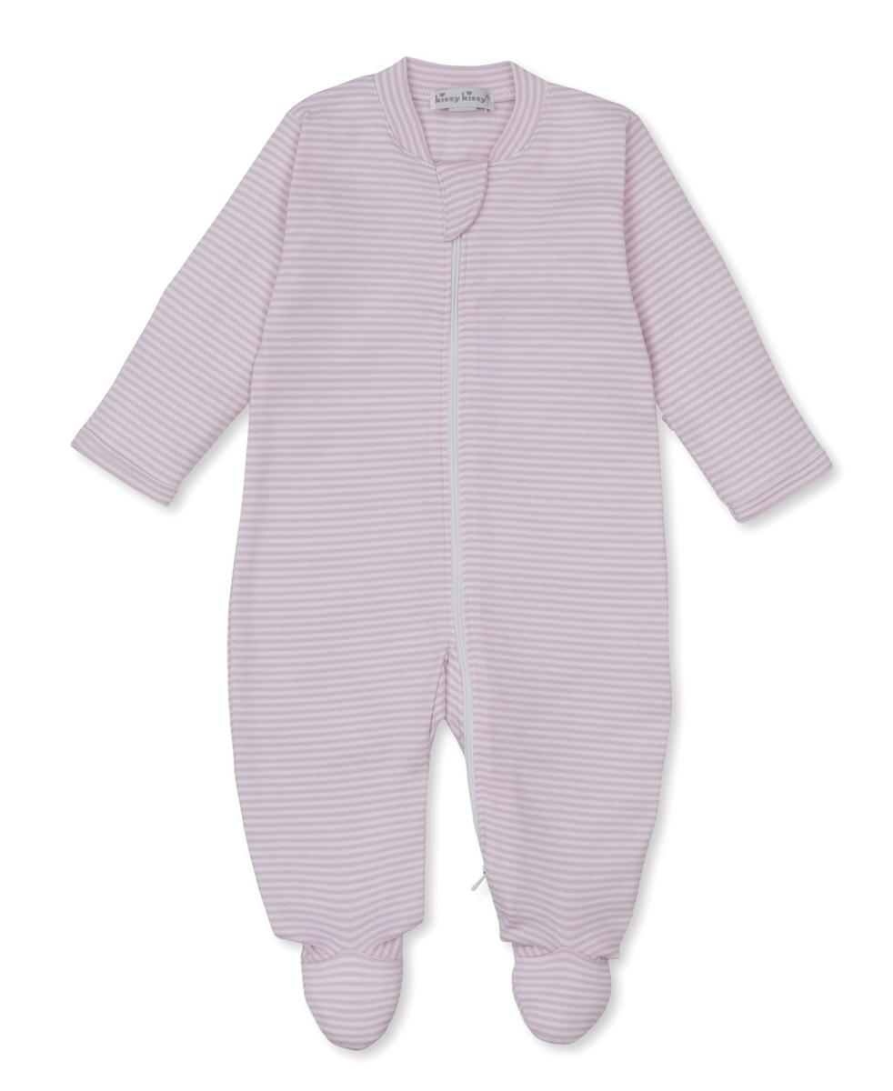 Kissy Kissy Footie w/Zip - Pink Stripes, NB