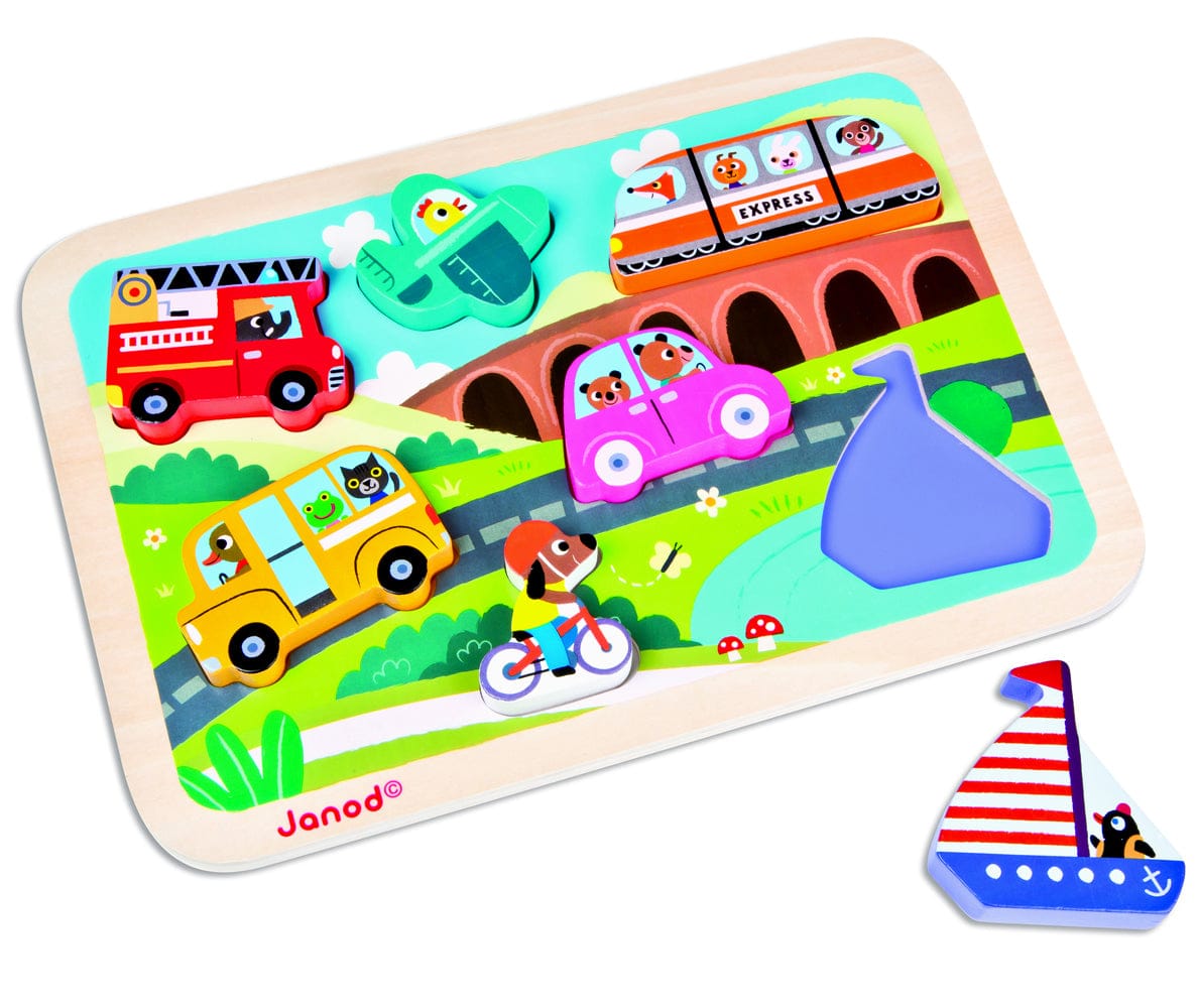 Janod Chunky Puzzle - Vehicles - J07057